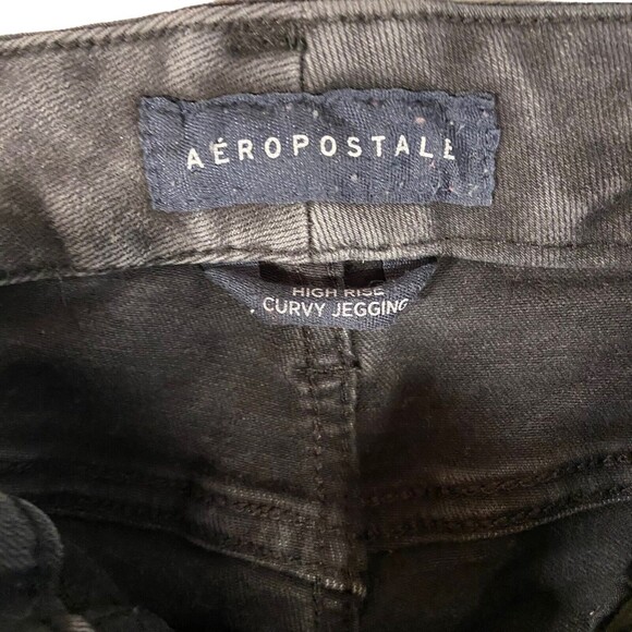 Aeropostale Women’s‎ Jean Size 0 Faded Black Distressed High Waist Curvy Jegging - Picture 3 of 8
